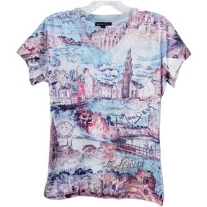 Vintage Jessica Max City Scene Print Top
